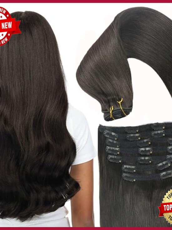 20 Inch Clip In Human Hair Extensions Thick Ends 120g Remy Amazon.com : Clip in Hair Extensions Real Human Hair, 20  main image 4